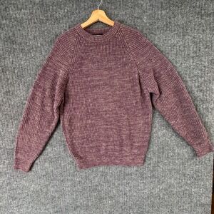 VTG Expressions Mens‎ XL Purple Knit Sweater Vintage 90s Y2K Textured Crewneck